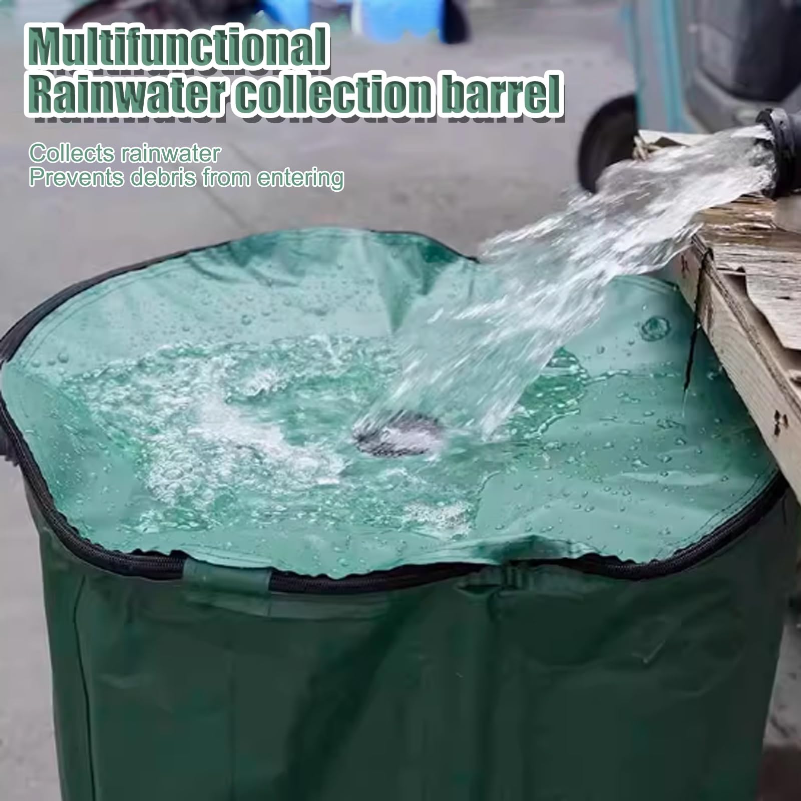 Barril De Agua, Bajante For Sistema De Recolección De Agua De Lluvia, Revestimiento De PVC For Jardín, Colector De Agua De Lluvia De Canalones, For Terrazas, Patios(200L)
