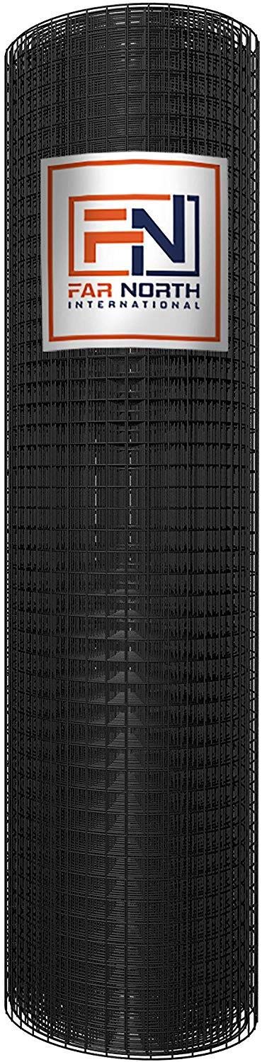 Far North 16 Gauge Black Vinyl Coated Welded Wire 1.5" x 1.5" Mesh (2' x 50')