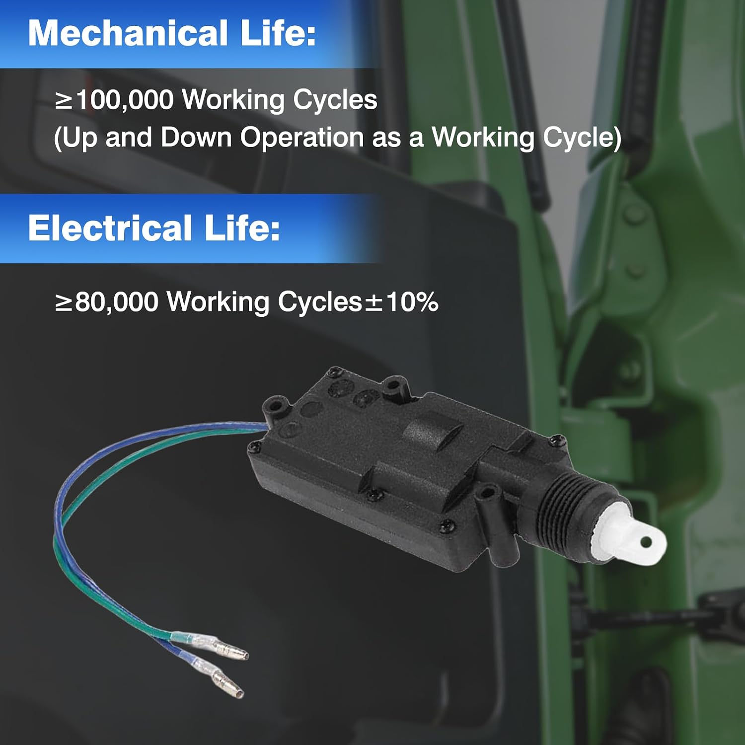 Riloer Universal Heavy Duty Power Door Lock Actuator 2 Wires, Car Door Lock Actuator, Motor Door Lock Actuator for Most 12V Vehicles, Car Motor Universal Heavy Duty High Power Door Lock Actuator