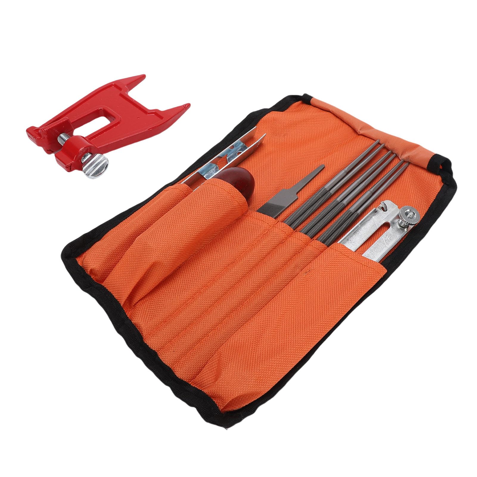 Kit de Lima para Motosierra de 14 Piezas |Afilador de Motosierra Universal con Tornillo de Banco/Lima Plana/medidor de Profundidad |Kit de Afilado portátil para Servicio in