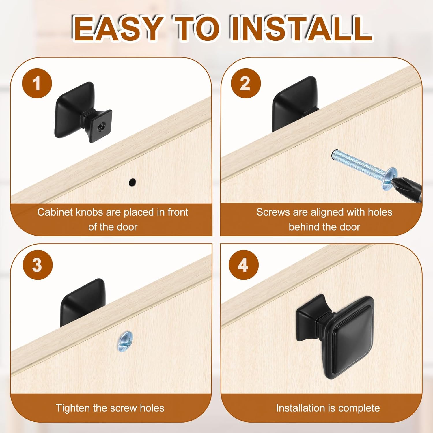 uxcell 15Pcs Square Cabinet Knobs, 1.2 Inch Square Kitchen Cabinet Knob Zinc Alloy Drawer Knob Handle Pulls for Kitchen Cabinets Bedroom Dresser Wardrobe, Silver