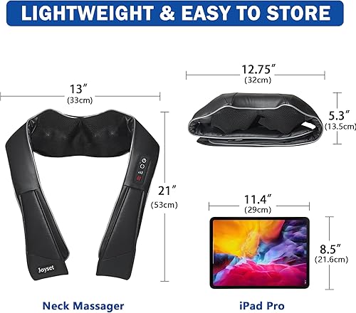 Miniatura 4 de Joyset Masajeador de cuello para aliviar el dolor de tejido profundo con calor, masajeador shiatsu de cuello y espalda, masaje de amasamiento