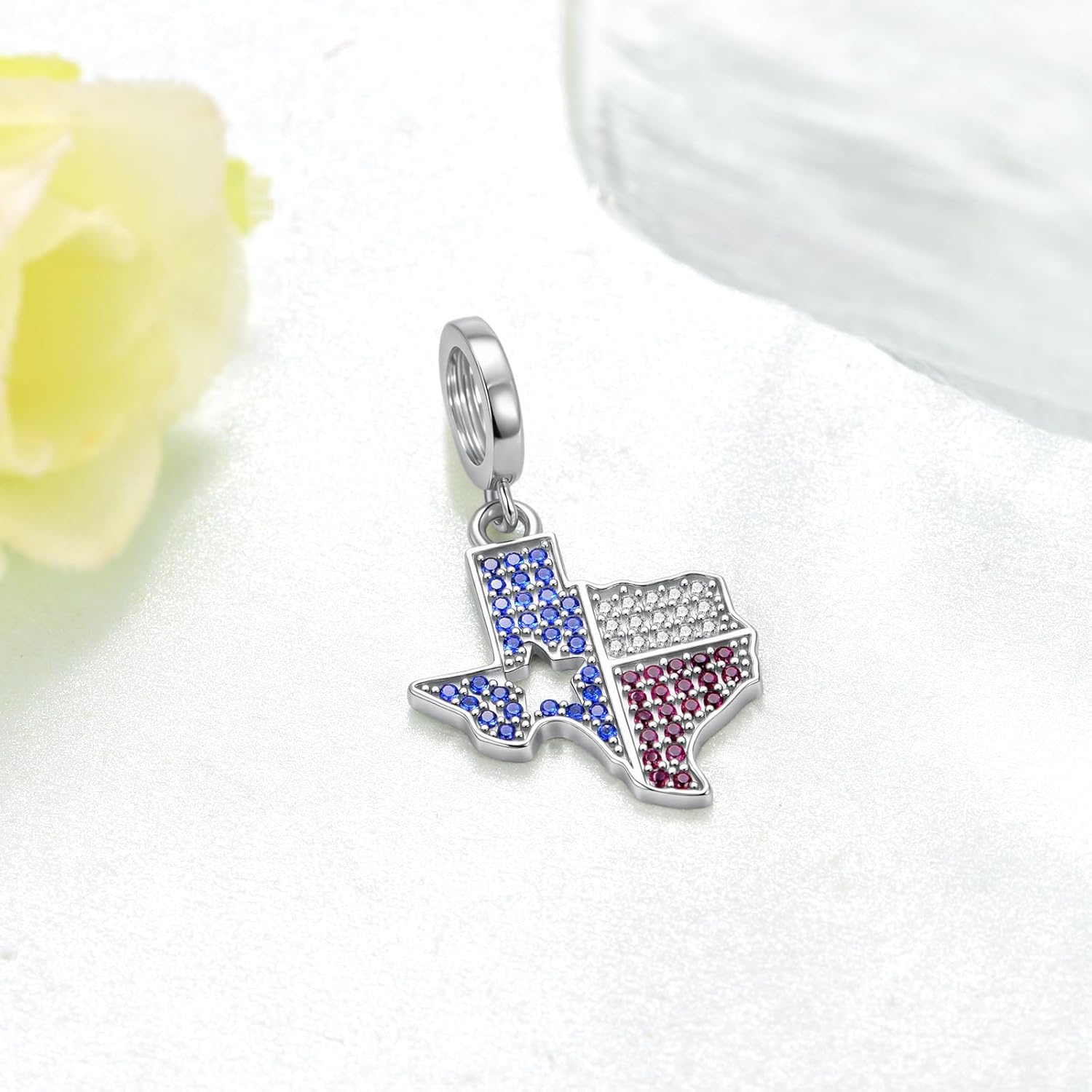 Texas Pride 925 Sterling Silver Pendant Charm Bracelet Perfect Lone Star State Keepsake Texas Themed Gifts Souvenirs Decor for Visitors New Residents
