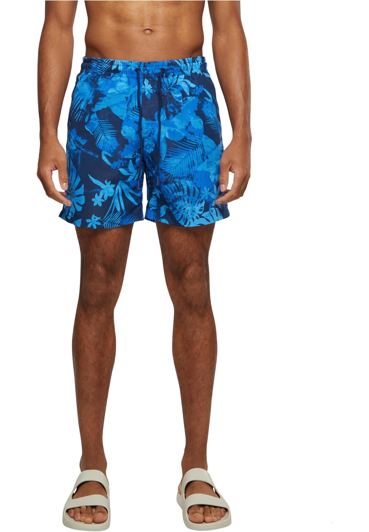 URBAN CLASSICS Costume da Bagno Uomo, Pantaloncini da Bagno ad Asciugatura Rapida, Boxer da Bagno Surf e Attivitá Sportiva, Colore blue flower, XL