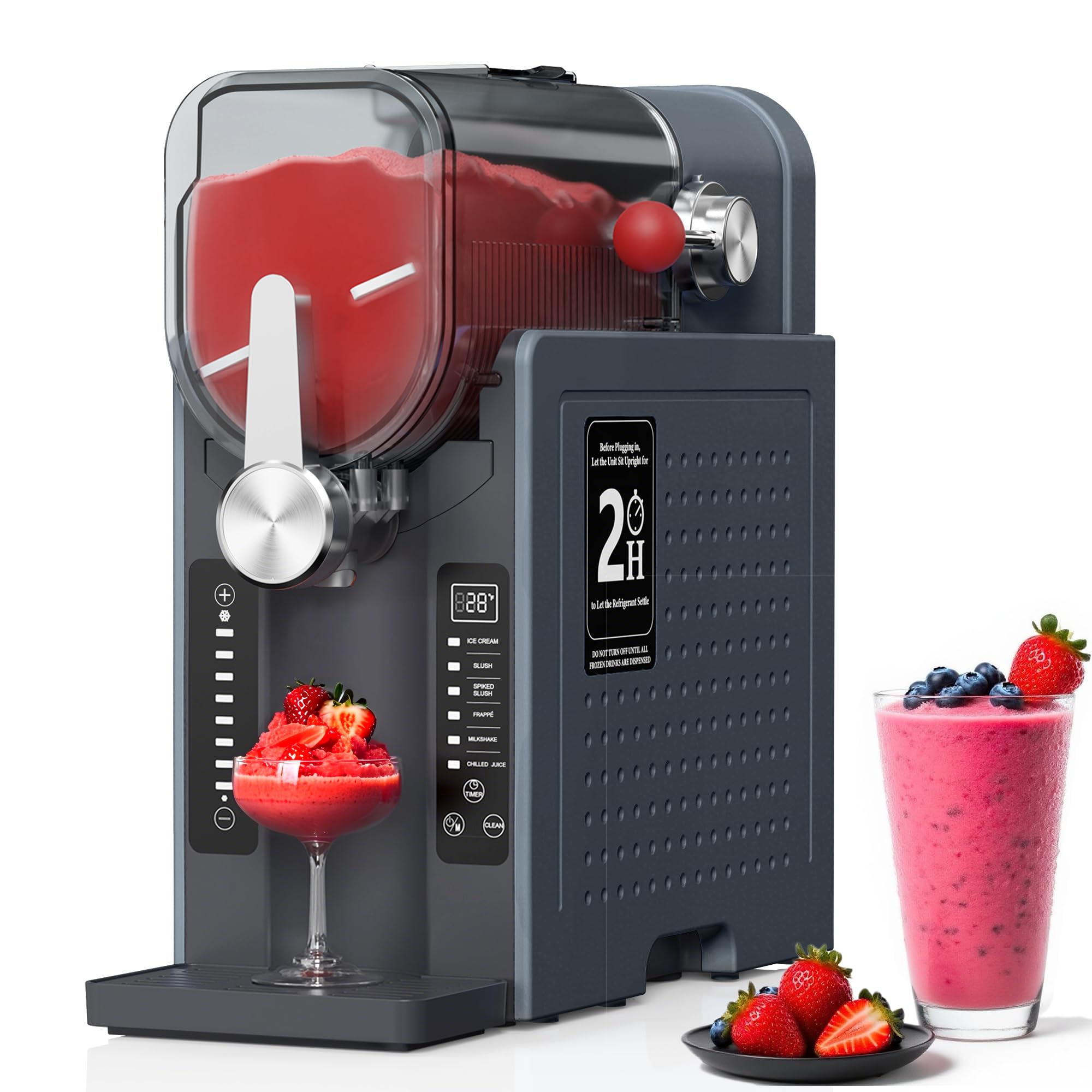 Slushie Machine, Slushy for Home No Ice Need, Large Capacity Professional Frozen Drink Maker & Margarita Machine, 6 Presets for Milkshakes, Frappés, Slush, Ice Cream. Black