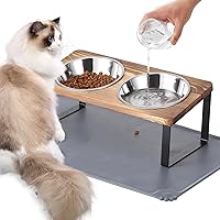 Vista 8 de Tazón de comida para gatos elevado de acero inoxidable para 3 tazones, tazón reemplazable para gatos de 4.7 pulgadas, paquete de 3