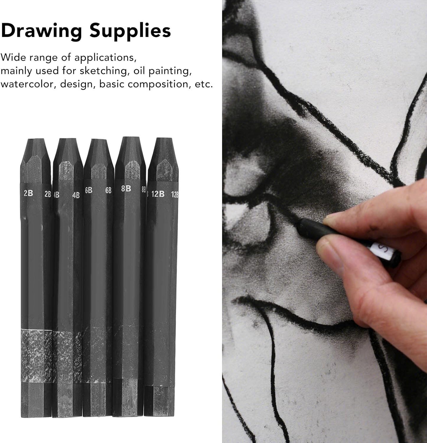 Water Soluble Graphite Rod, Graphite Sticks Water Soluble Safe 5 Pcs Graphite Powder for Watercolor for Sketching