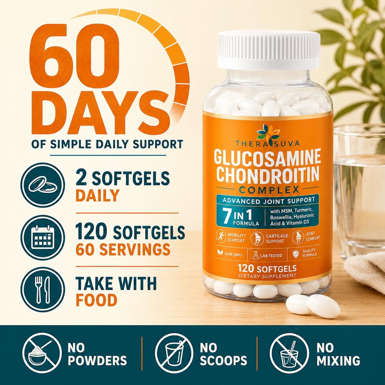 Glucosamine Chondroitin Complex + MSM + Turmeric + Boswellia Supplement — Amazon image 3