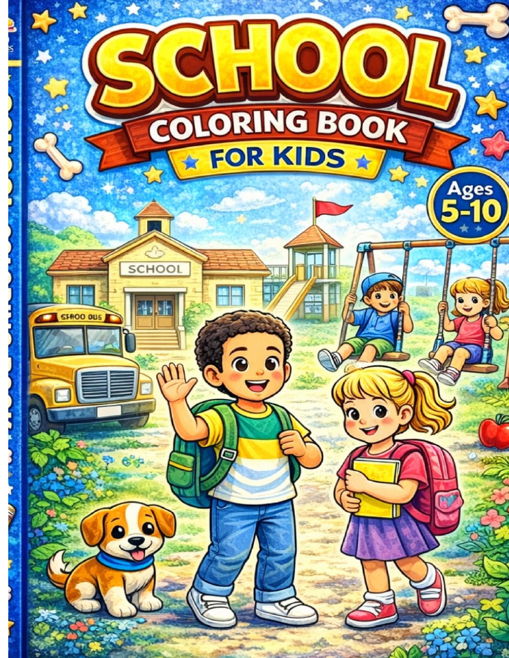 School Coloring Book: Fun learning Activities for Kids Ages 5-10