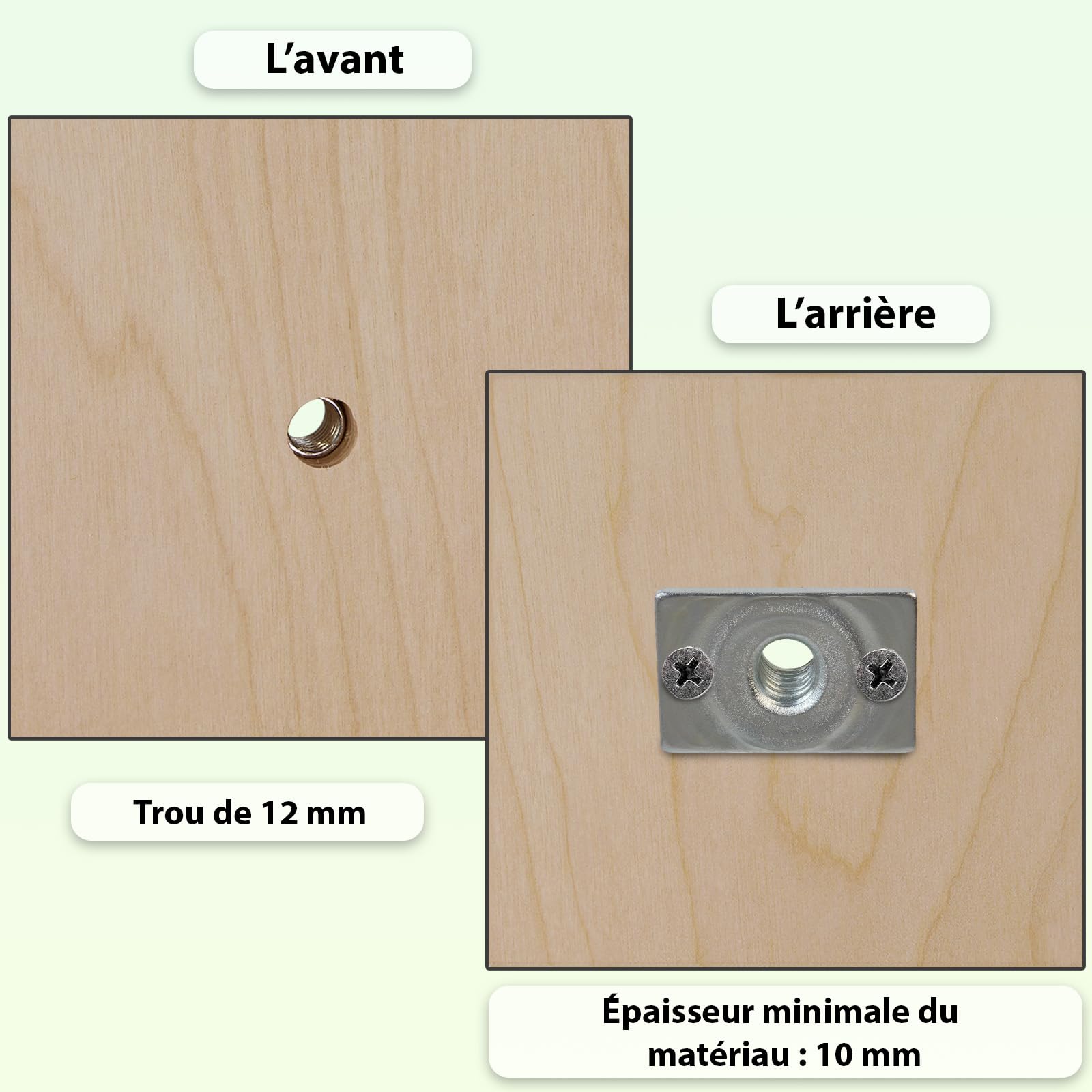 ALPIDEX 100 écrous à insérer spécial M10 DIN EN 12572-2-2017 zingué 'PROFESSIONAL' fixation avec vis à tête plate