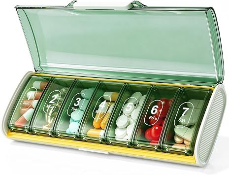 Weekly Pill Organizer 1 Time a Day Large Capacity, Moisture Proof