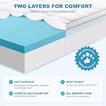 Surmatelas en mousse à mémoire de forme à double couche de 4 pouces taille reine MASVIS, 2 pouces de mousse à mémoire de gel et 2 pouces de surmatelas en peluche pour soulager le mal de dos, soutien moyen