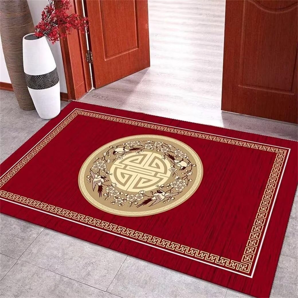 Tapis de salon bleu et rouge 200x200 cm pour réchauffer votre séjour