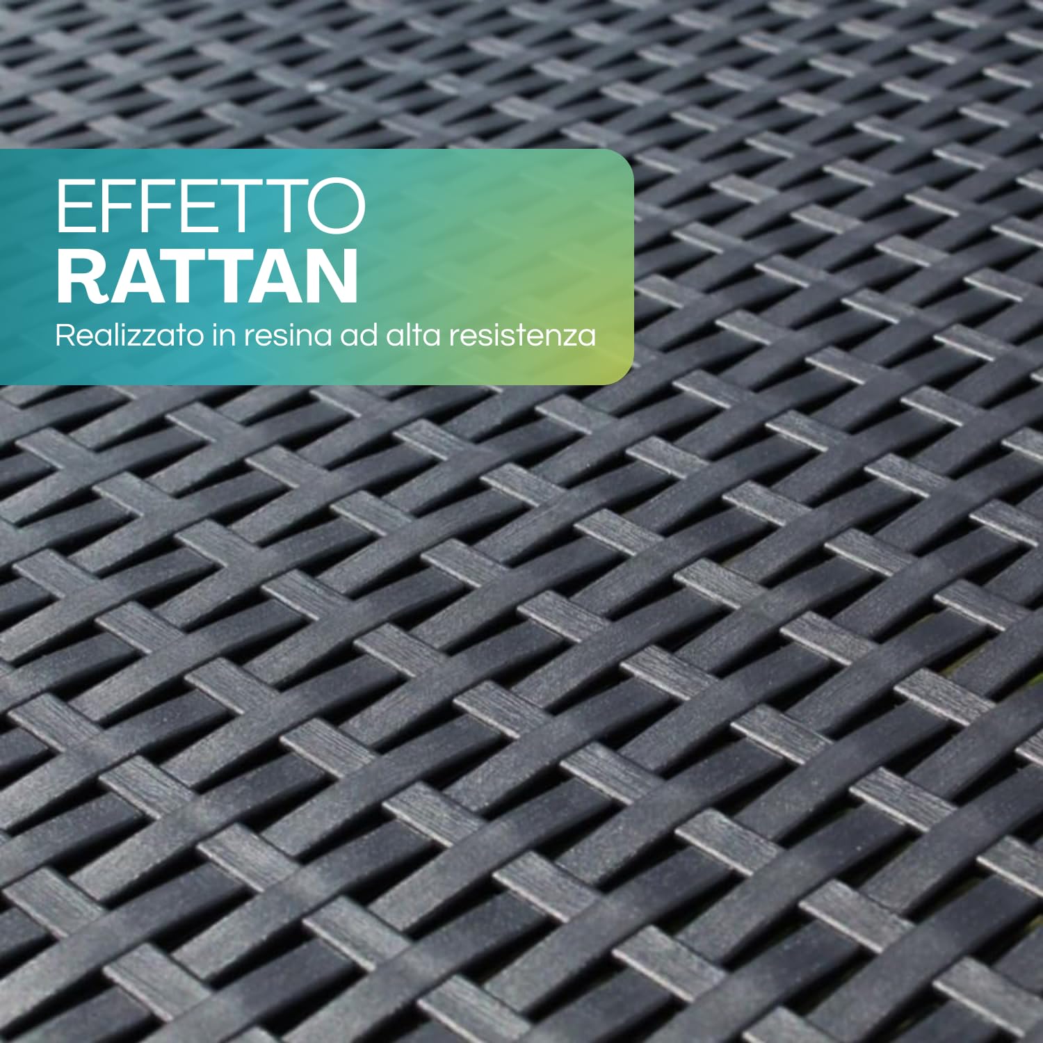 VIRSUS Set Salottino da Giardino per 4 Persone, Composto da: 2 Poltrone, 1 Divano a 2 Posti e 1 Tavolino, Cuscini per comoda Seduta, Design Rattan di colore Antracite, Interno ed Esterno -JUN6043F