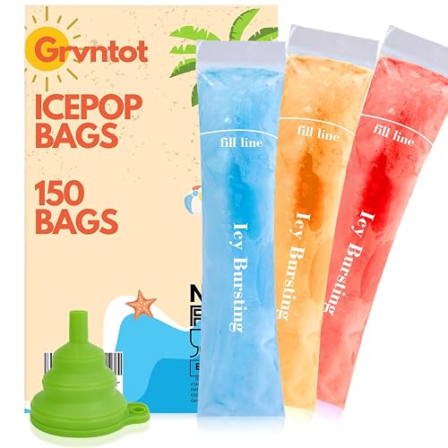 150 Disposable Ice Popsicle Mold Bags (8x2") for DIY Natural