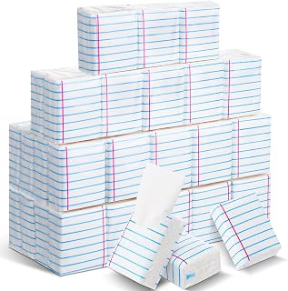 Ctosree 50 Pack Classroom School Pocket Tissues Travel Packs Bulk 500 Sheet Small Notebook Tissues Pocket Packs 3 Ply Mini Travel Size Individual for Student Teacher (Classic)