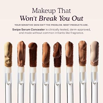 Tower 28 Swipe Serum Hydrating Concealer, 9.5 Medium/Pink (0.22 oz) | Hydrating Medium Coverage Concealer & Under Eye Brightener with Hyaluronic Acid & Centella, Face Makeup for Sensitive Skin