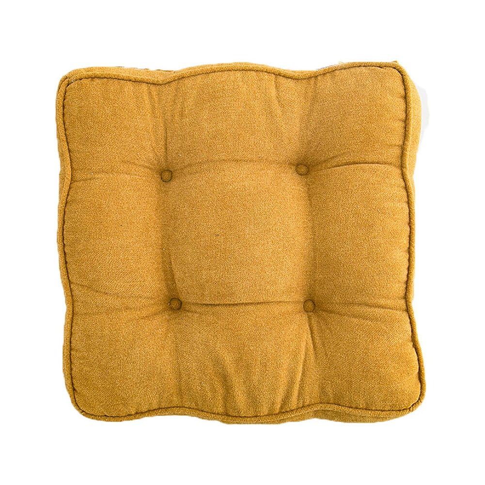 Coussin de fauteuil carré haut de gamme en polyester doux couleur jaune