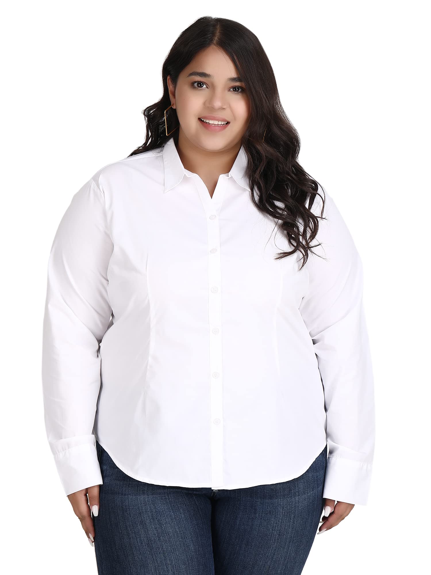 blue ronin Full Sleeve Stylish Western Official Formal Shirts for Women Regular Fit Plus Size-picture-16
