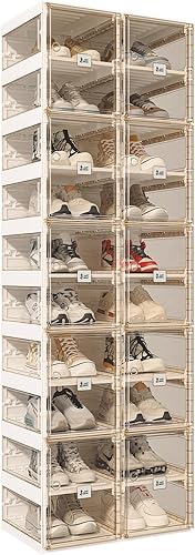 Miniatura 1 de ANTBOX Zapatero plegable, organizador de zapatos para armario, caja de almacenamiento de zapatos de plástico para entrada, sala de estar,