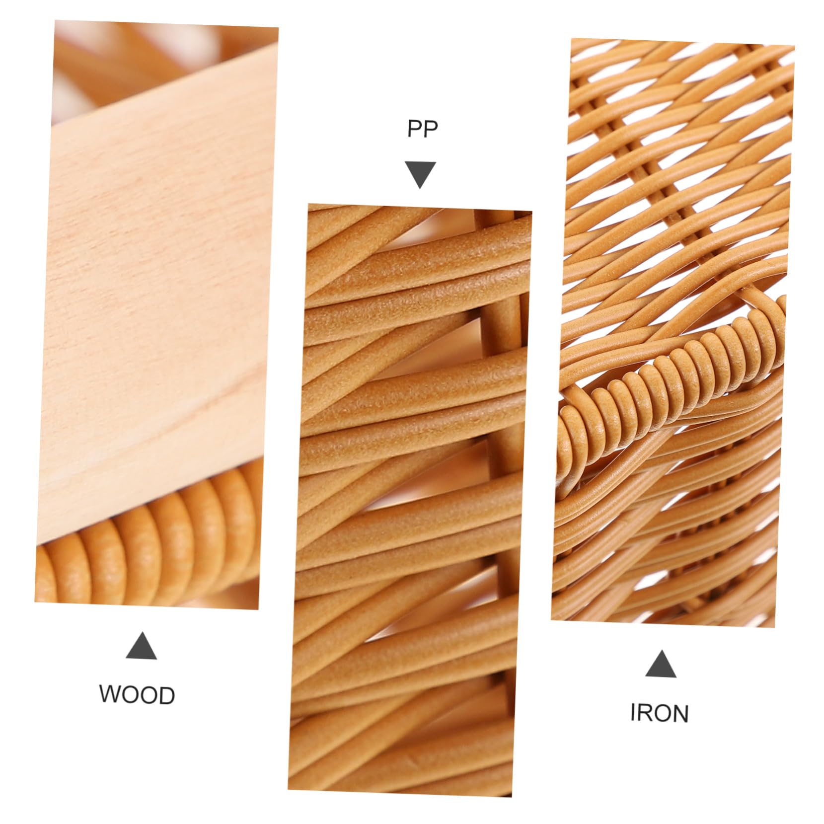 CHILDWEET Elegante E Semplice Cestino Da Dispensa Cestino Portaoggetti in Plastica Infrangibile Con Manico in Legno Versatile Ornamento Per La Casa Per Oggetti Di Scena Fotografici Robusto