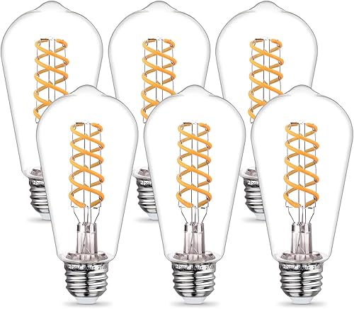 Bombillas LED Edison ST58 (ST19) equivalentes a 60 vatios, CRI 80+, inastillables, alto brillo, blanco suave, 2700 K, regulables, bombillas de 2700K