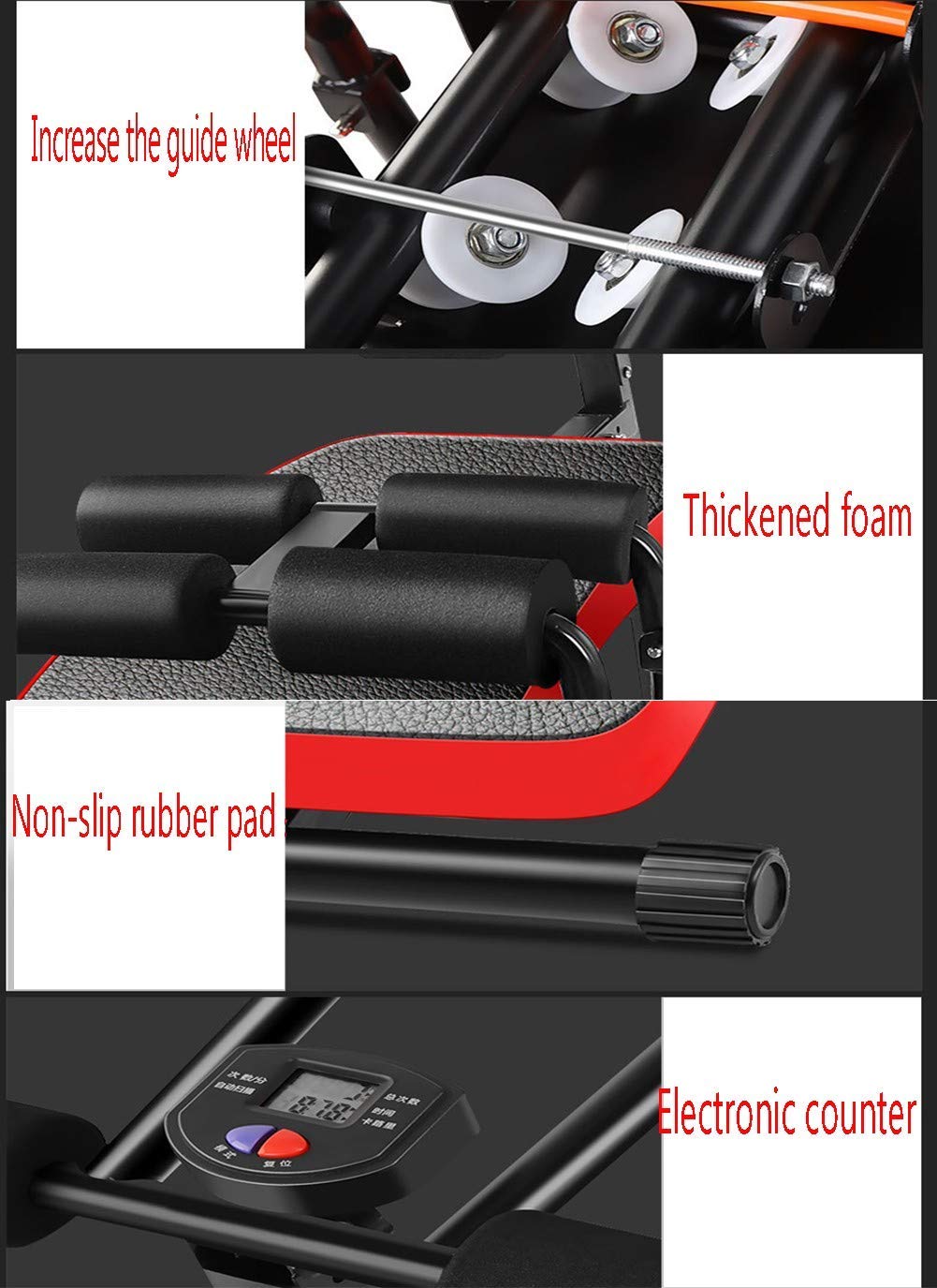 Vogatore Pieghevole, Vogatore da Interno Panca, Display Dati HD, Design ergonomico, Attrezzatura Fitness Cardio Addominale Fitness, Adatto a Tutti i Tipi di Persone