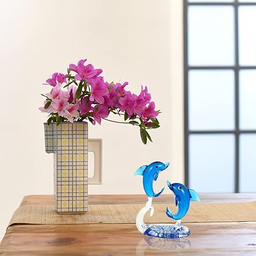 Miniatura 7 de Gadpiparty Figura de delfín de cristal de cristal, decoración de escritorio, pequeña escultura de delfín hecha a mano para mesa de oficina en casa