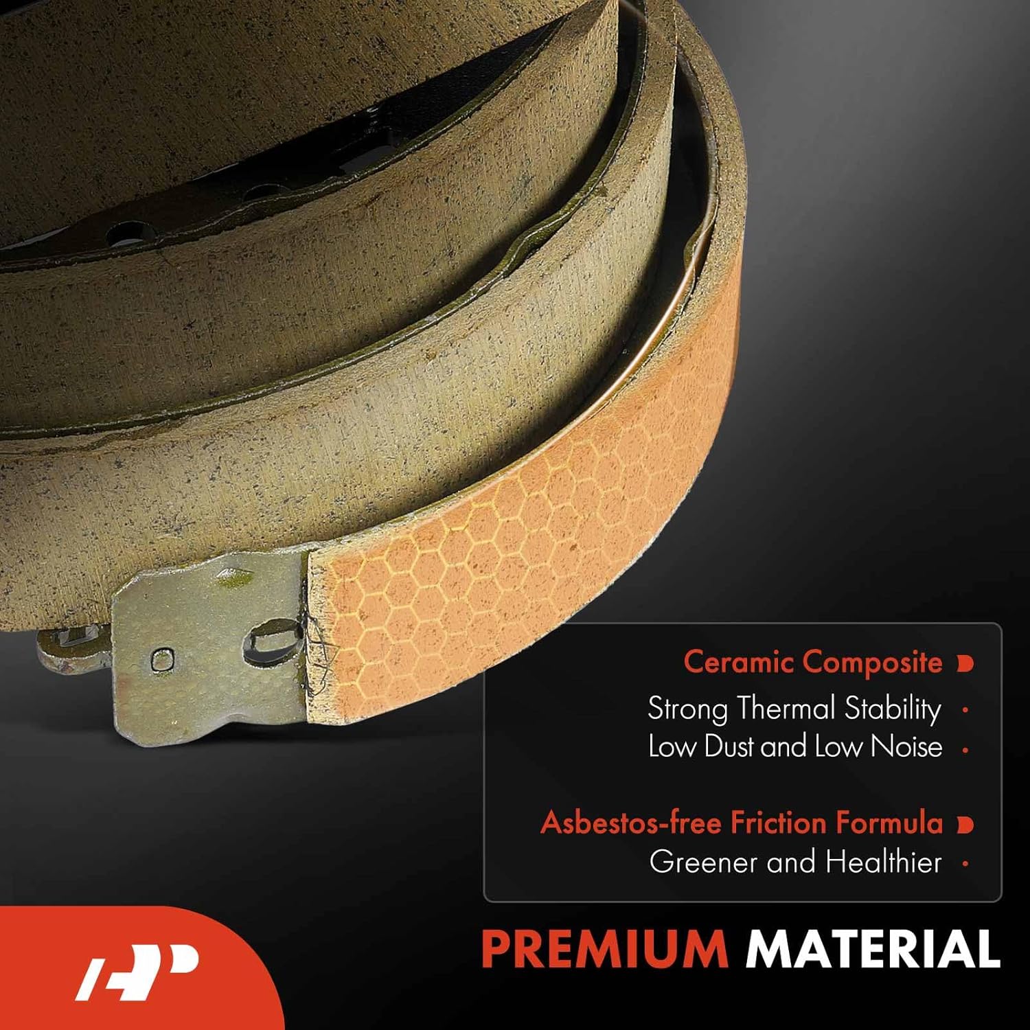 A-Premium Rear Ceramic Drum Brake Shoes Set Compatible with Select Toyota & Scion Models - Corolla 2009-2019, Prius C 2012-2019, xD 2008-2014, iQ 2013, 4 Pcs