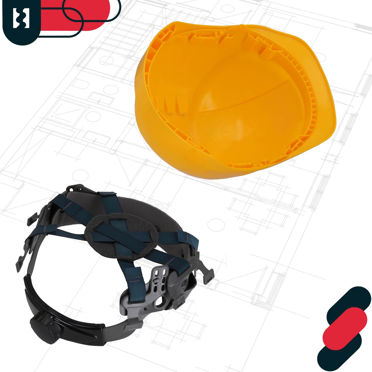 KOTARBAU® Casque De Chantier - Plastique - Jaune - Casque Sécurité Chantier - Réglable - pour Travail Protection