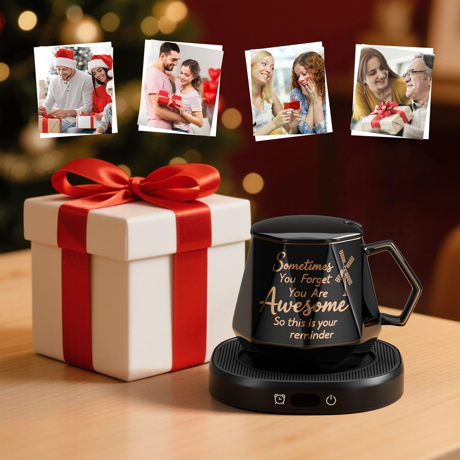 You're Awesome Coffee Mug Warmer Set, Smart Electric Coffee Cup Warmer for Desk Office, 4 Temperature Setting & 8H Auto Shut Off Candle Heater Beverage Coffee Warmer Birthday Thank You Gifts for Women - Image 7