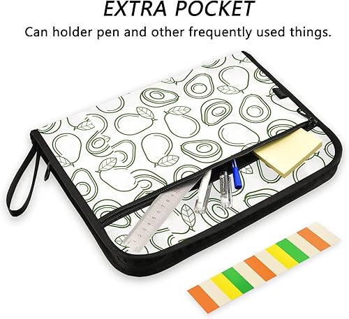 Miniatura 2 de Avocado Set Collection Ornament File Folder 13 Pockets A4 Letter Size Document Folder with Zipper Closure Expanding Hanging File Folders for