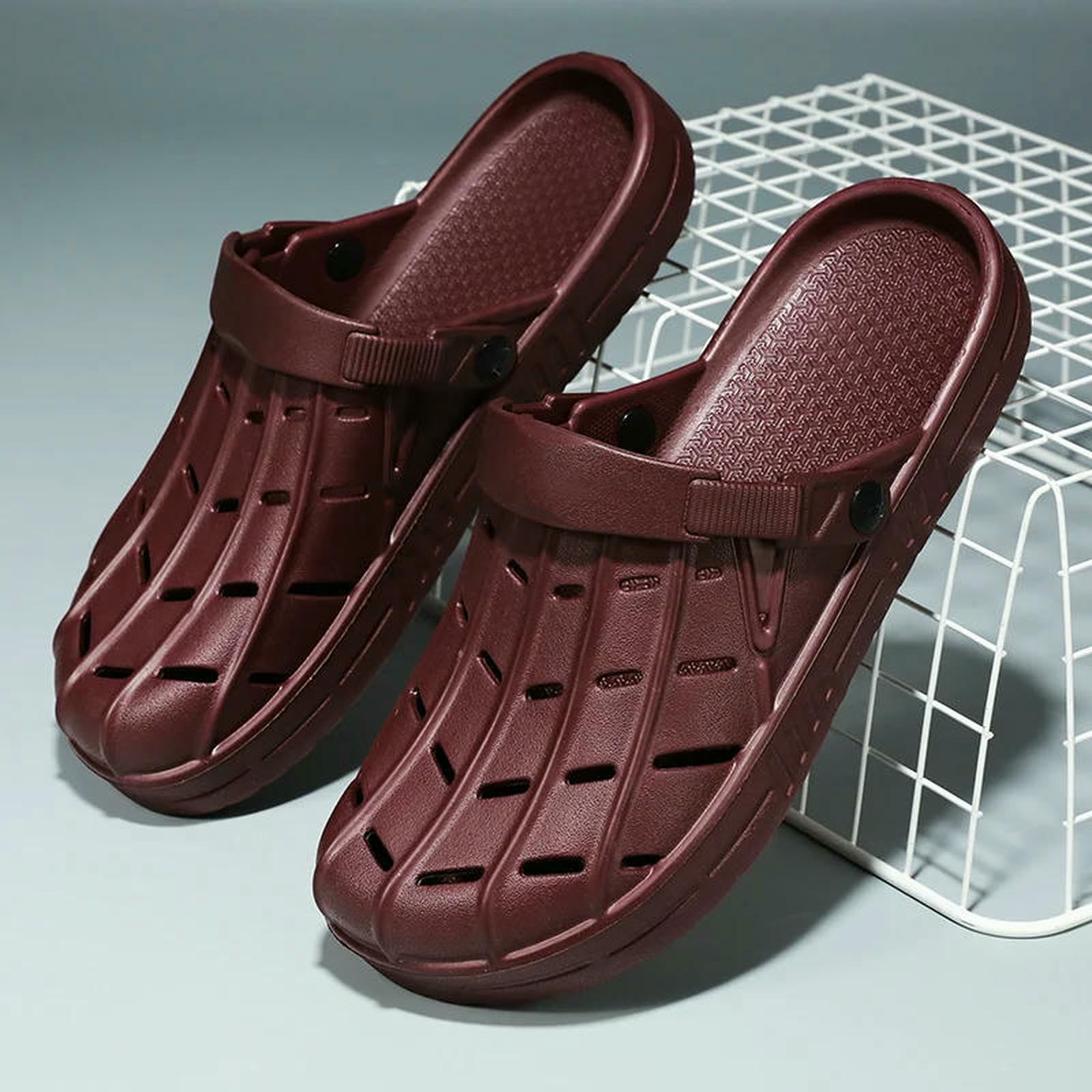 YIMAISZQ Ciabatte Uomo In Eva – Infradito A Suola Spessa Per Spiaggia E Outdoor, Taglie Grandi Fino A 47, Rosa Rosso - 3