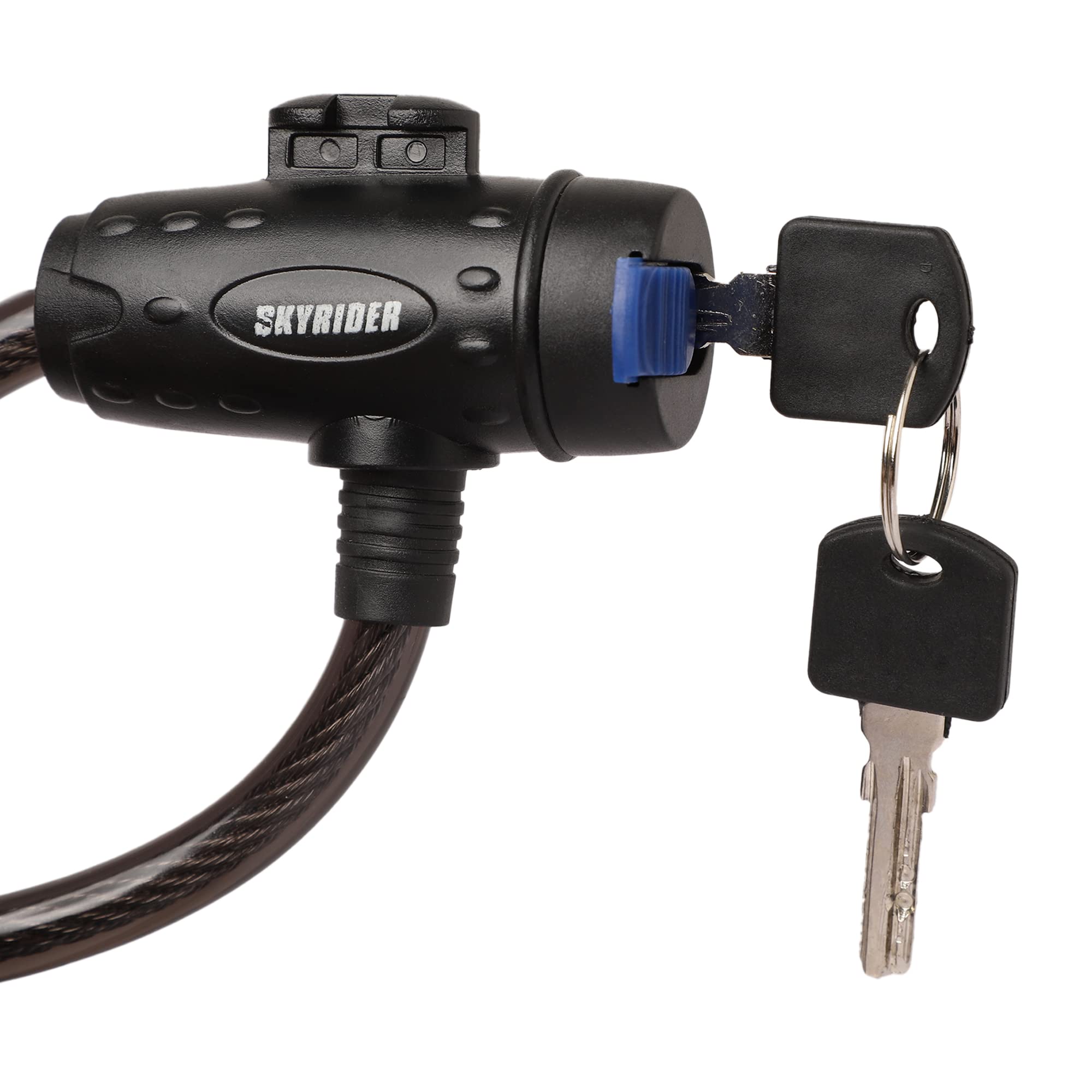 PANCIKAA Spiral Metal Black Cable Lock - 150 cms | Heavy Duty Multipurpose Anti-Theft Wire Locks with 2 Keys | Best Security Wire Chain Tools for Two Wheeler for Helmet, Bike, Bicycle 2
