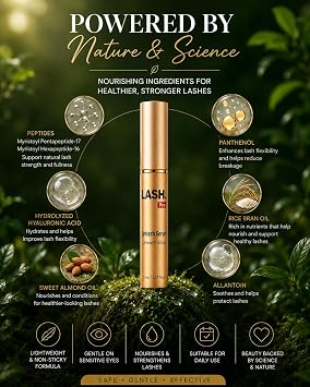LASH.Pro Eyelash Growth Serum 5ml – Advanced Lash Enhancer Serum for Longer Thicker Fuller Lashes – Peptide & Hyaluronic Acid Lash Growth Formula – Luxury Strengthening Lash Treatment