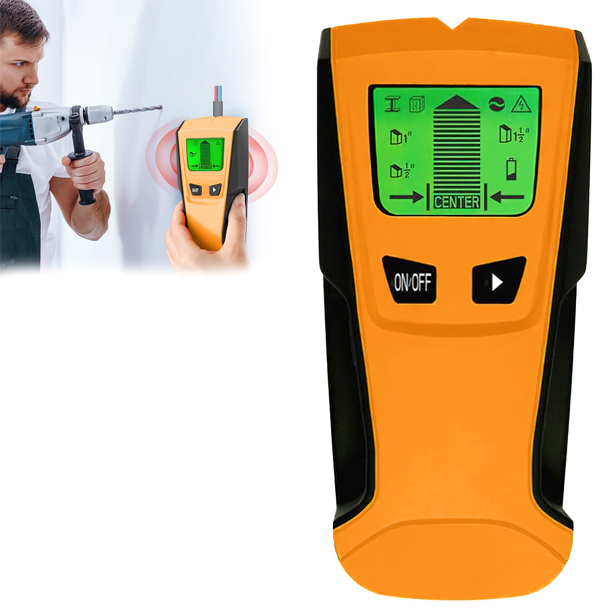 AVEDIA Stud Finder Wall Scanner Tool with Intelligent Microprocessor Chip, HD LCD Display, Detects Center and Edge of Wood, AC Live Wires, Metal Studs, Pipe Detector, Beam Finders