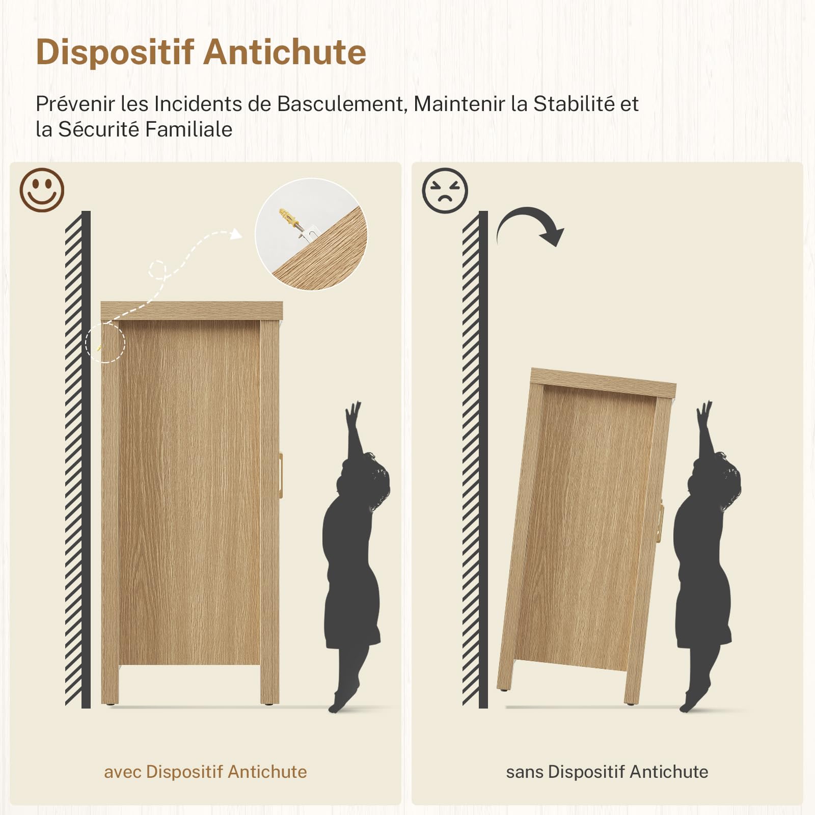 TEENFON 140cm Buffet Cuisine Cannelé 4 Portes, Meuble Cuisine à Étagères Réglables, Buffet Salle a Manger en Bois Naturel pour Salon, Cuisine – 140x38x83.6 cm
