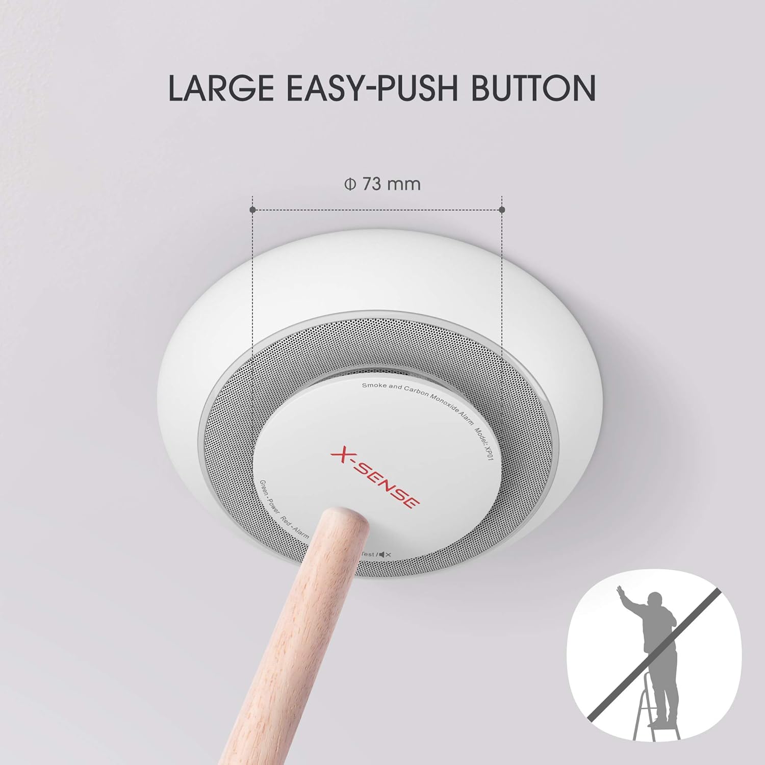 X-Sense 10-Year Battery Combination Smoke and Carbon Monoxide Alarm Detector with Large Silence Button, XP01 - - 