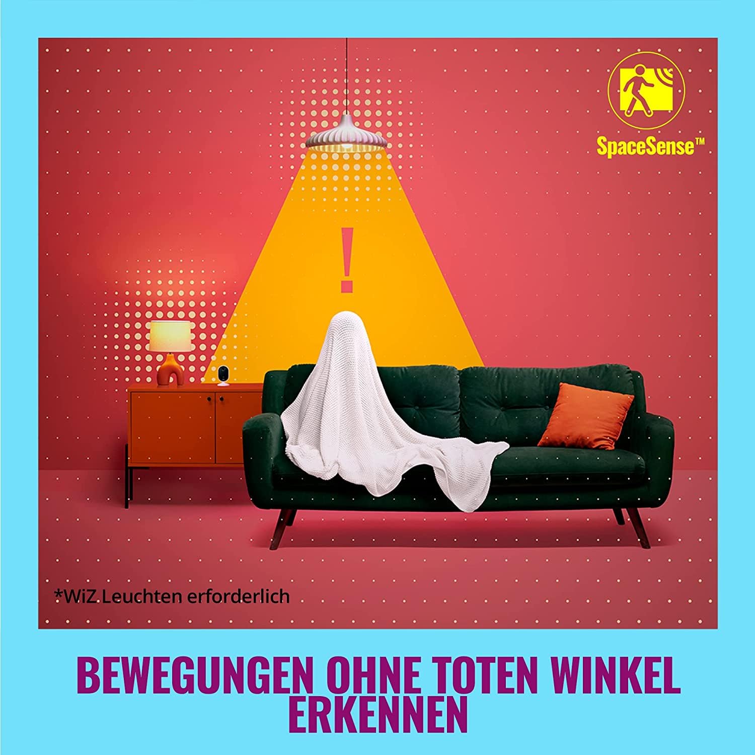 WiZ Indoor Kamera, Sicherheitskamera mit Nachtsicht, Audio, Bewegungs- und Geräuscherkennung, smarte Steuerung über WLAN per Stimme/App, weiß