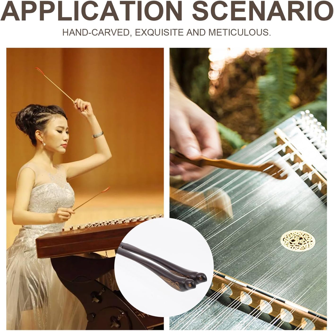 Ebony Bird Dulcimer Practice Hammers with Portable Storage Bucket Lightweight Mallets for Yangqin Dulcimer Supplies Professional Beginner Friendly Instrument Accessory