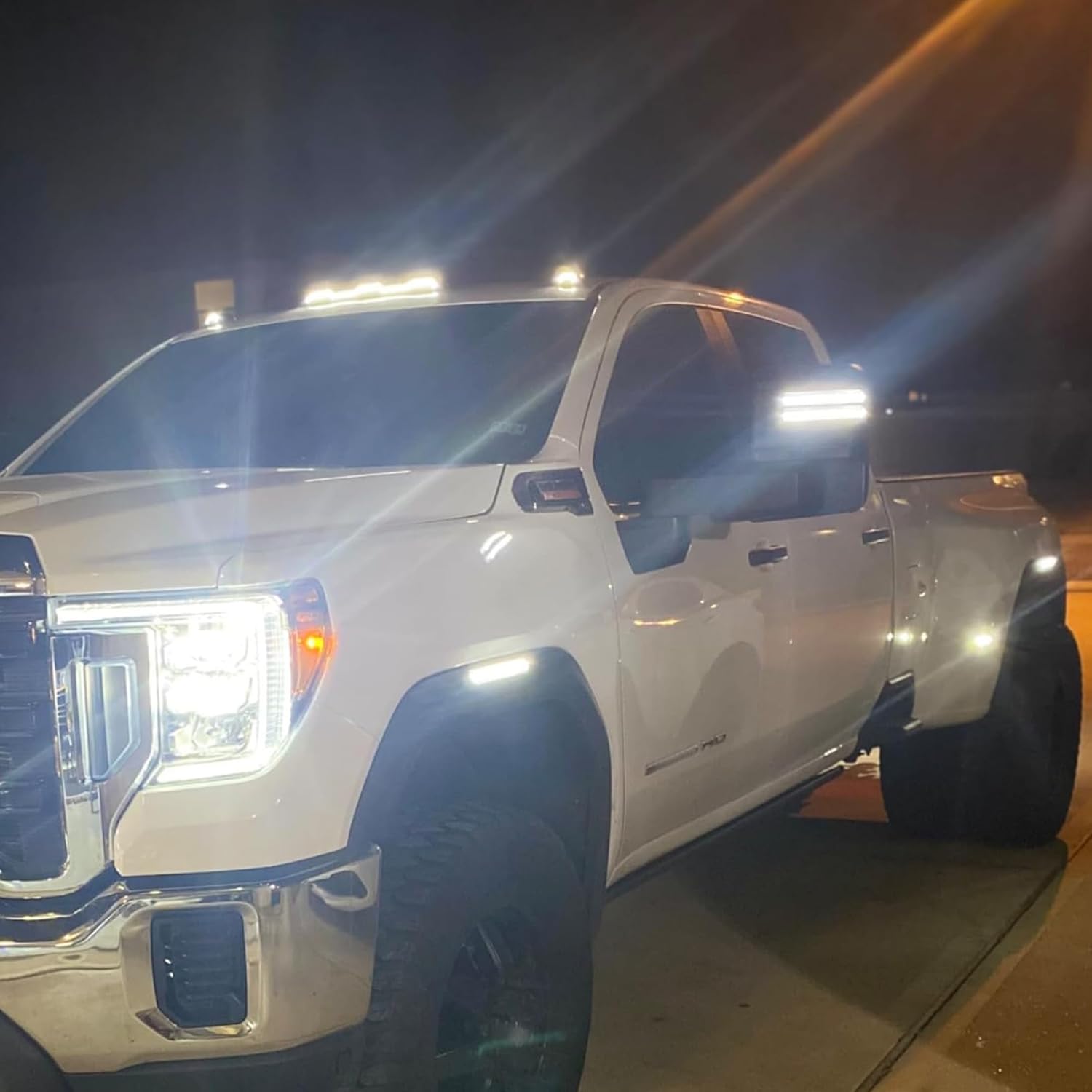 Passenger&Driver Side Mirror Lamps for 2014-2019 Chevy Silverado GMC Sierra 1500 2500HD 3500HD Pickup Truck Clear Lens Tow Mirror LED Side Marker Lights 23444105 23444106