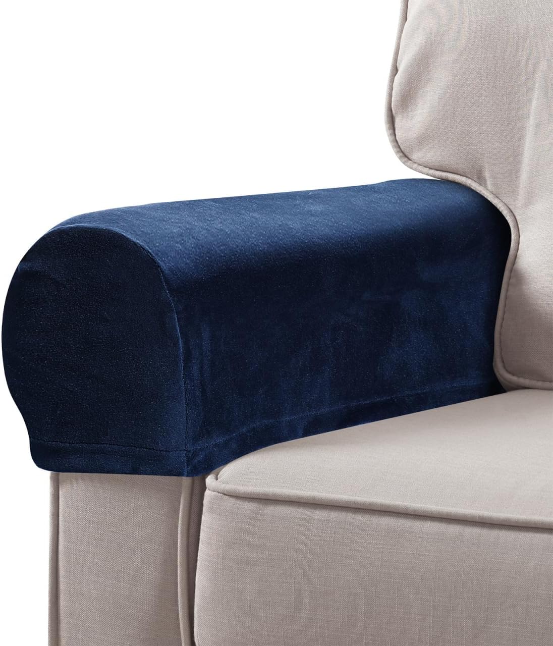 Soft Stretch Plush Armrest Cover Set of 2, Armrest Protectors for Chairs Sofas, Couch Arm Covers, Furniture Protector Armchair Slipcover for Recliner and Armchairs