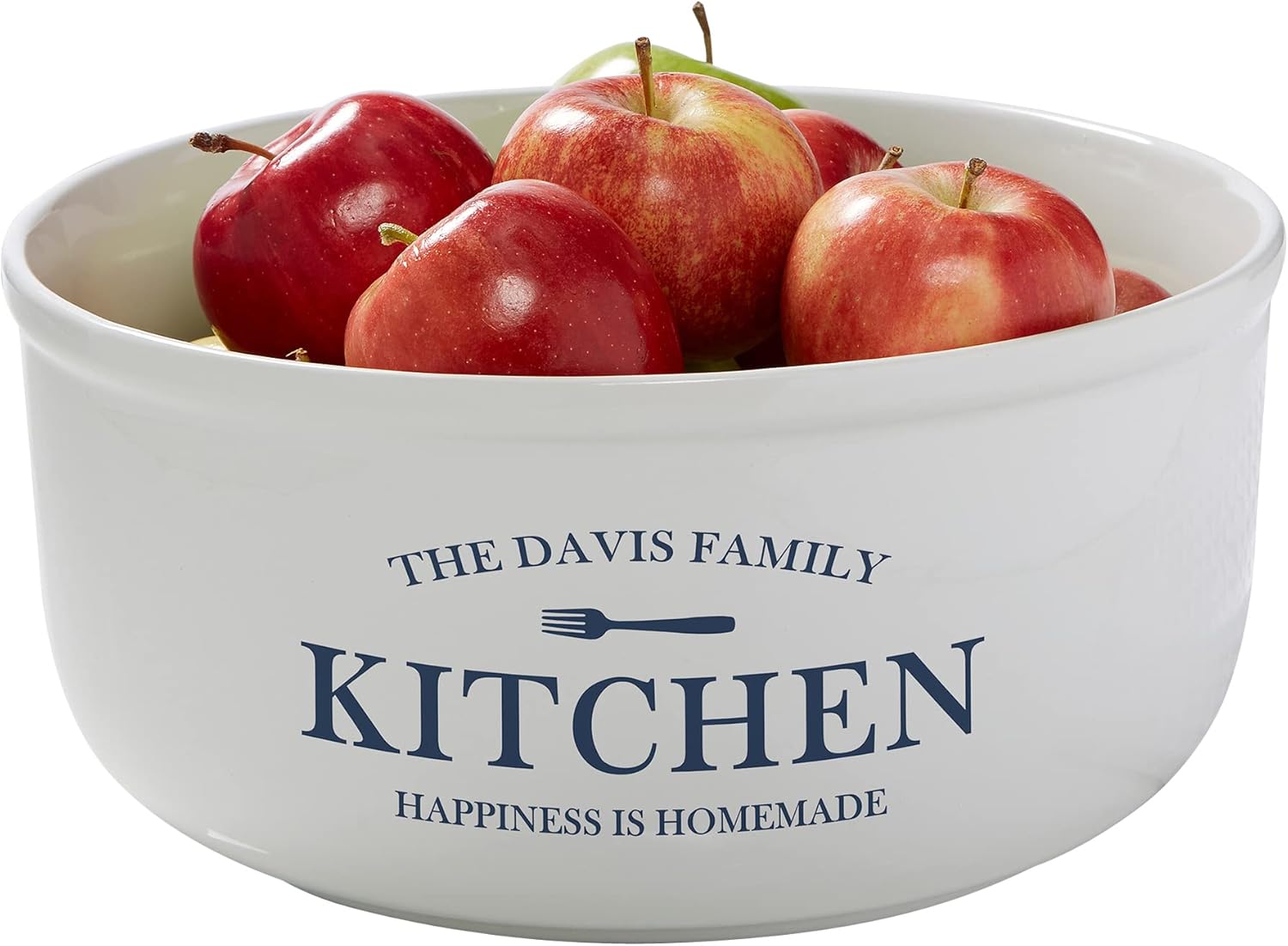 Personalization Universe Family Market Personalized Large Serving Bowl - Durable Ceramic, 5 Quarts, Perfect for Fruit, Veggies, Snacks - Ideal Wedding Gifts, Serving Bowls, Dishwasher Safe
