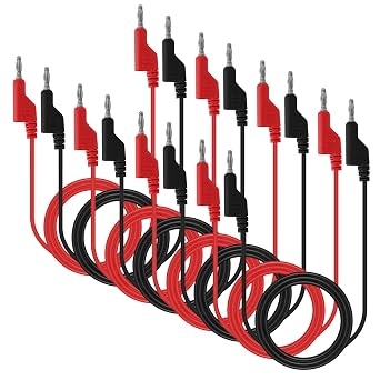 UMLIFE 8PCS Dual-Ended Banana Plug Test Leads, 1000V 15A 3.5ft/1M Multimeter Electrical 4mm Banana-Plug, Flexible Copper Banana Cable, for Electrical Test Wires