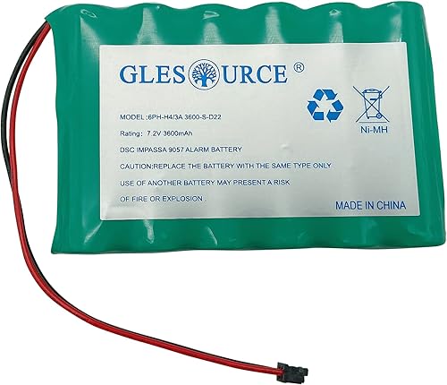 Miniatura 3 de Batería de 7.2V 3600mAh compatible con DSC IMPASSA SCW9057 SCW9055 6PH-H-4/3A3600-S-D22 9057 SCW-9057 SCW-9055 9057 Sistema de seguridad inalámbrico