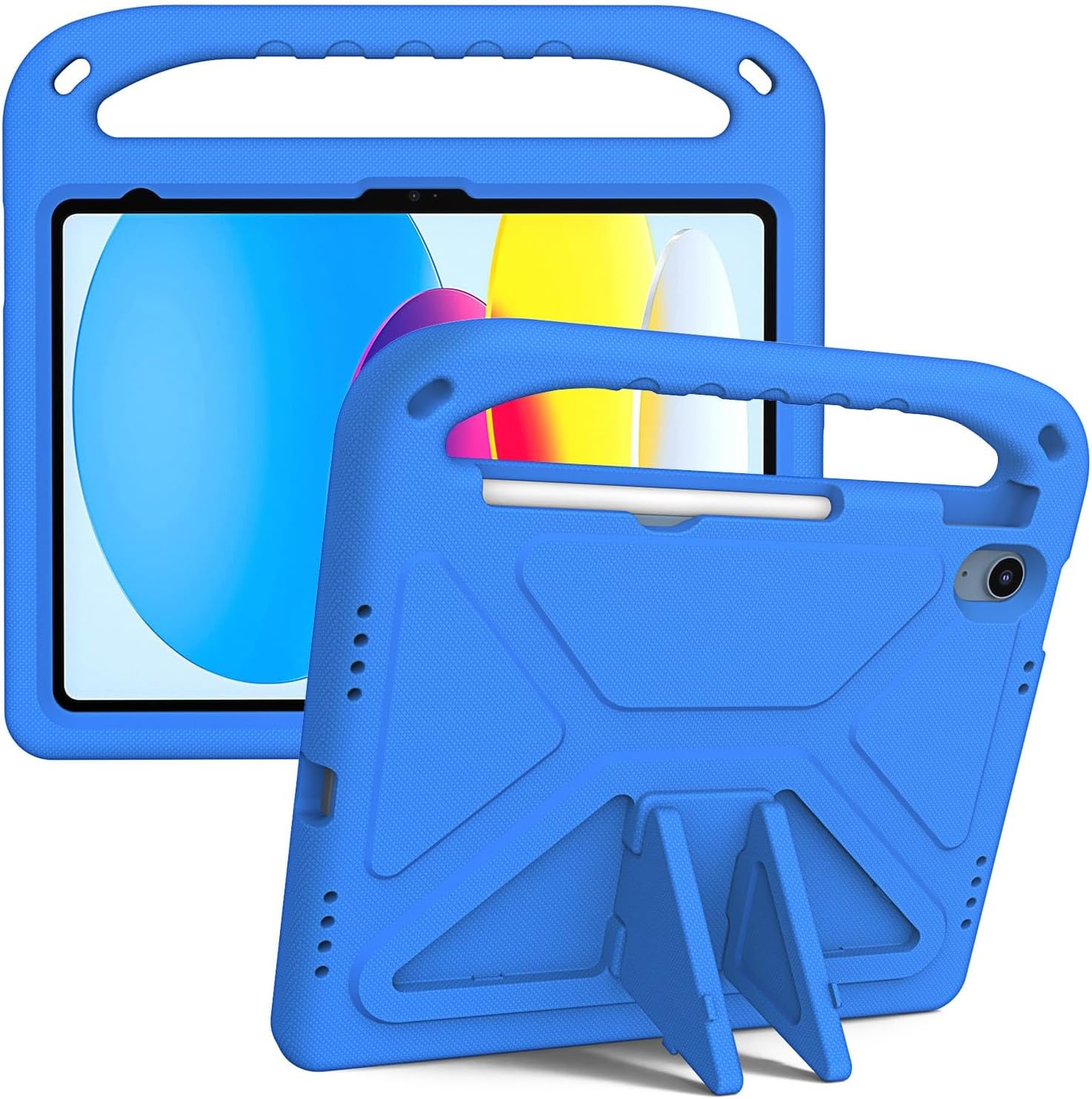 Tablet PC Bags Cases Sleeves Compatible with iPad (A16) 11th Generation 2025 Case Shockproof Light Weight Handle Stand Protective Case Scratch Resistant Made of Kid-Friendly for Kids EVA Shell(Blue)