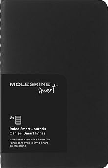 Moleskine Smart Cahier Journal, Soft Cover, Pocket 3.5" x 5.5" Ruled/Lined, Black, 56 Pages - Compatible w/ Moleskine Smart Pen