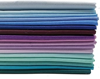 iNee Aurora Solids Fat Quarters Quilting Fabric Bundles, 18 x 22 inches, Aurora Solids