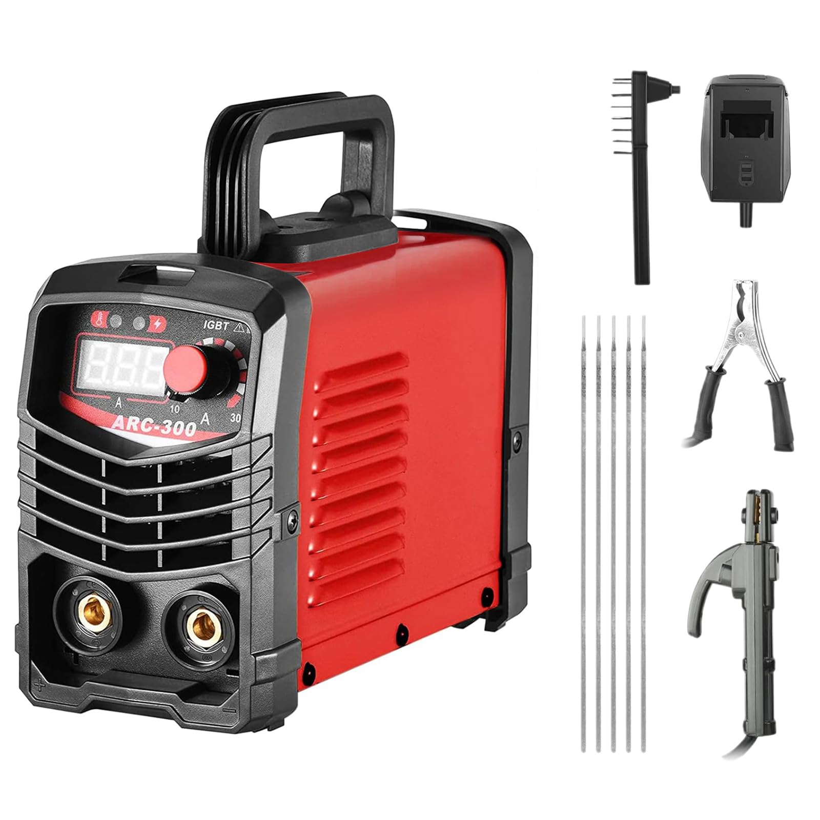 Soldador Inverter ARC-300 Portátil, Máquina de Soldar Electrodo con Pantalla Digital, Tecnología IGBT 220V, Kit Completo para Bricolaje, Talleres y Reparaciones