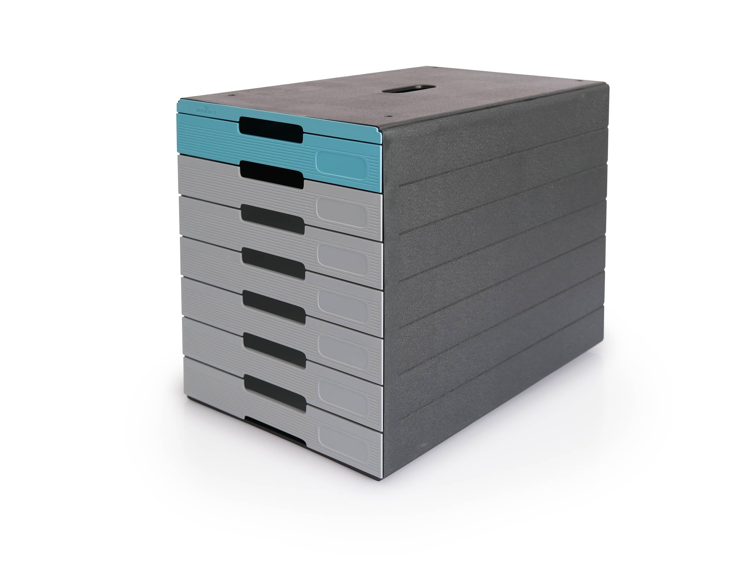 Durable cassettiera (Idealbox Pro) 7 cassetti, include etichette, antracite/blu, 776306